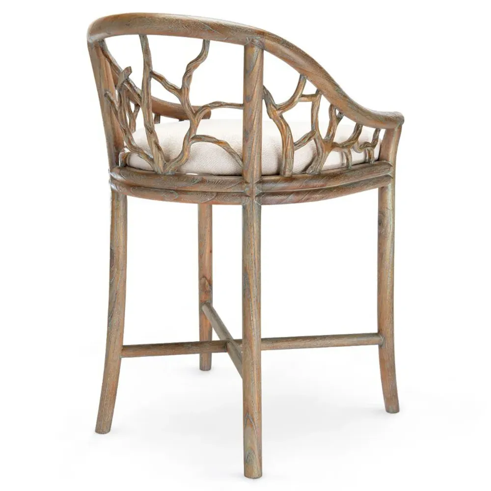 Bosco Counter Stool - White, Mahogany