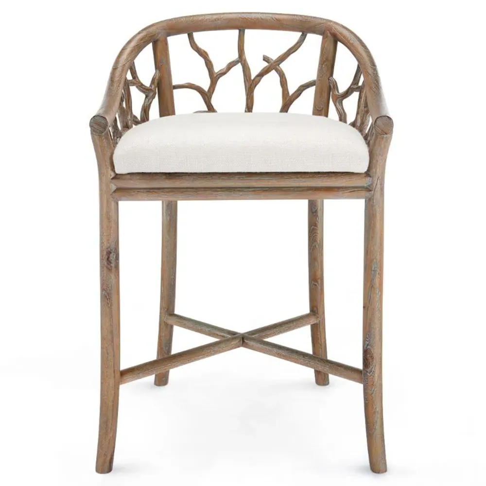 Bosco Counter Stool - White, Mahogany image