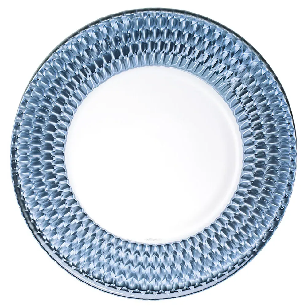 Boston Buffet Plate Set of 2 - Blue, Crystal Glass image