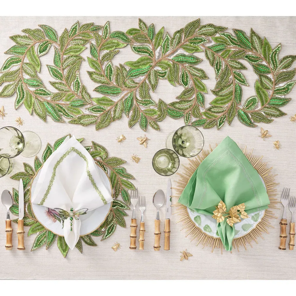 Bougainvillea Napkin Ring Set of 4 - Gold, Brass