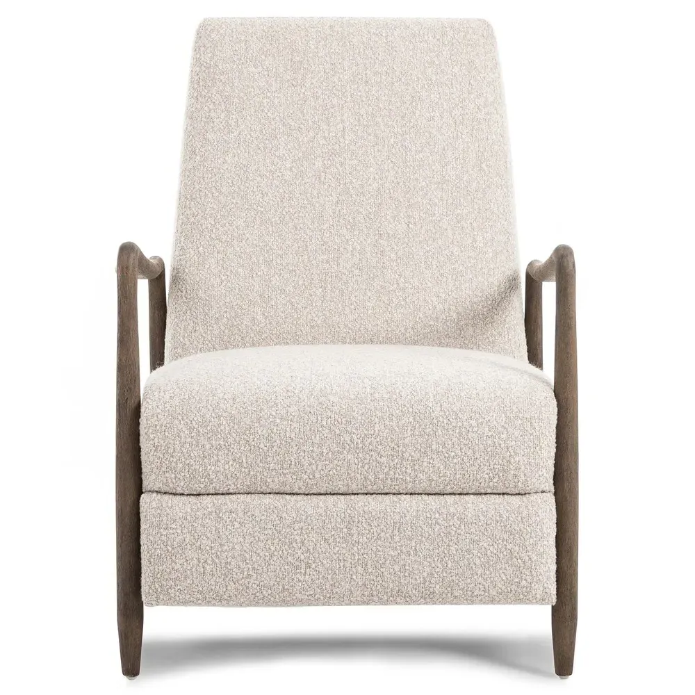 Braden Reclining Arm Chair - Fog, Boucle