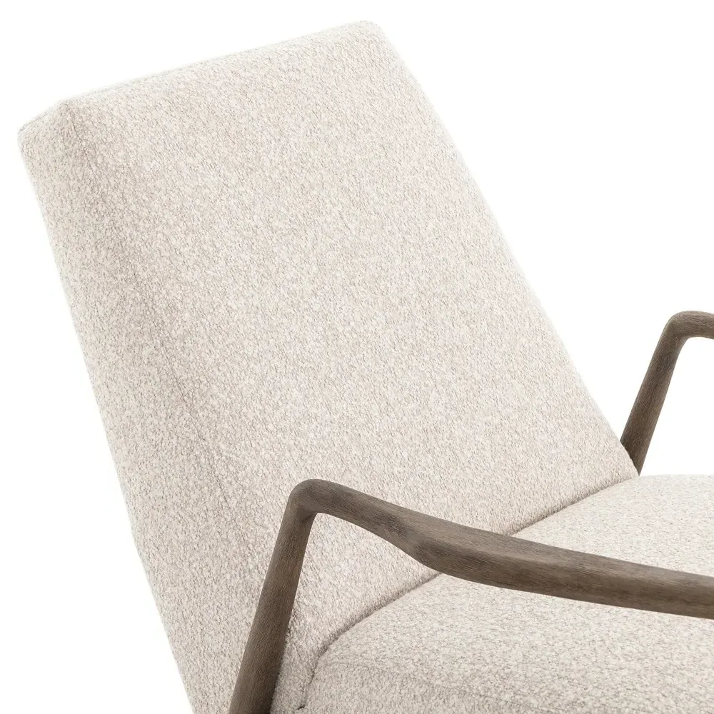 Braden Reclining Arm Chair - Fog, Boucle