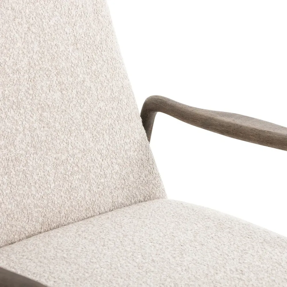 Braden Reclining Arm Chair - Fog, Boucle