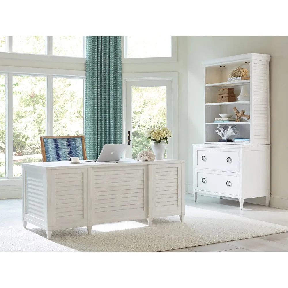 Bradenton Executive Desk - White, Mahogany
