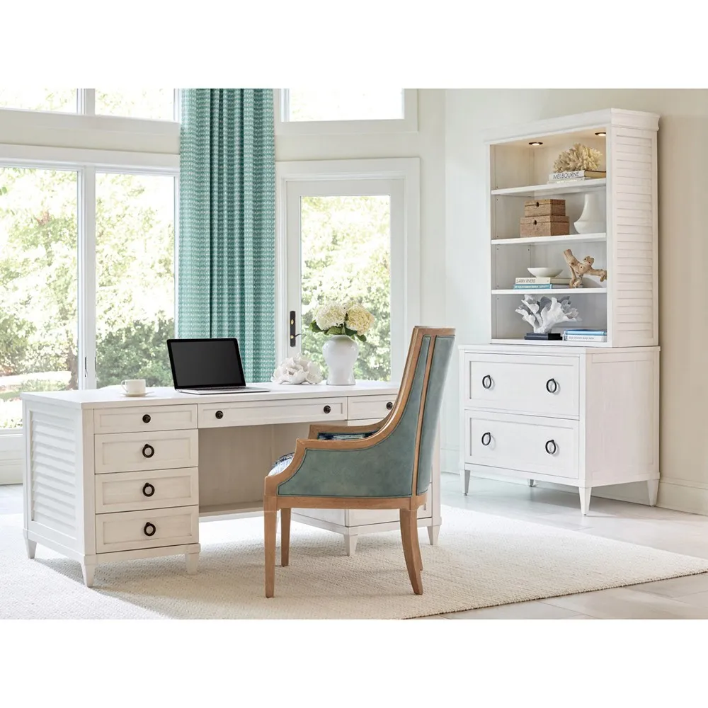 Bradenton Executive Desk - White, Mahogany