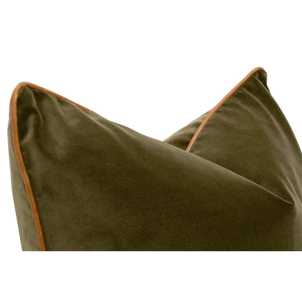 Bradley Throw Pillows Set of 2 - Olive, Velvet