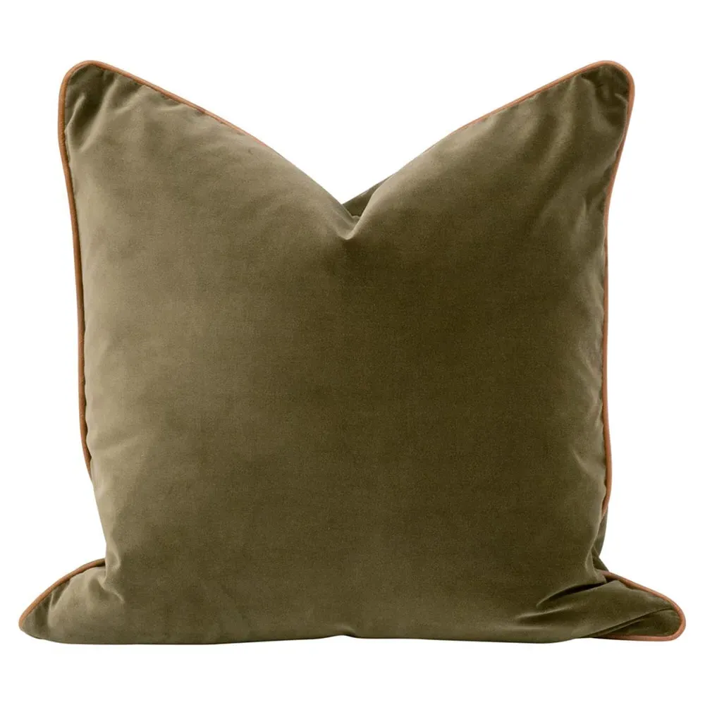 Bradley Throw Pillows Set of 2 - Olive, Velvet