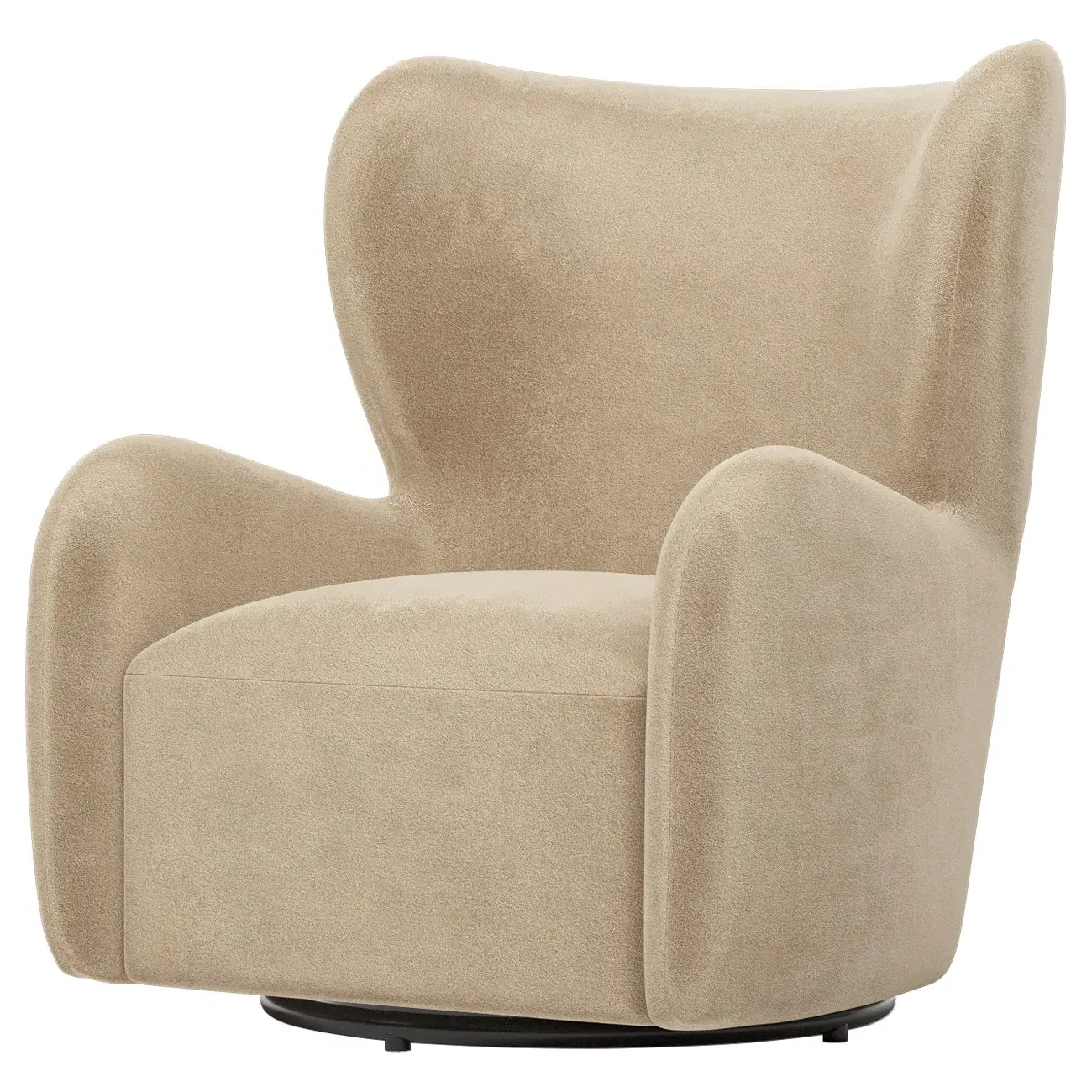 Bradlie Swivel Chair - Champagne, Velvet image
