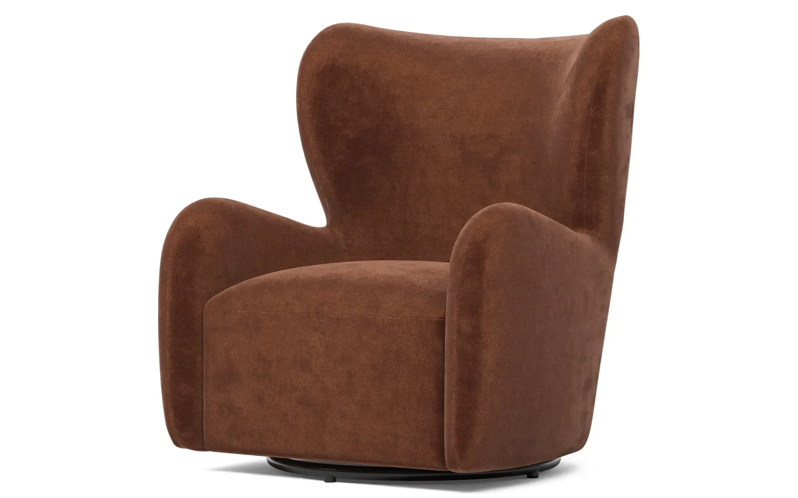 Bradlie Swivel Chair - Chocolate Mousse, Velvet