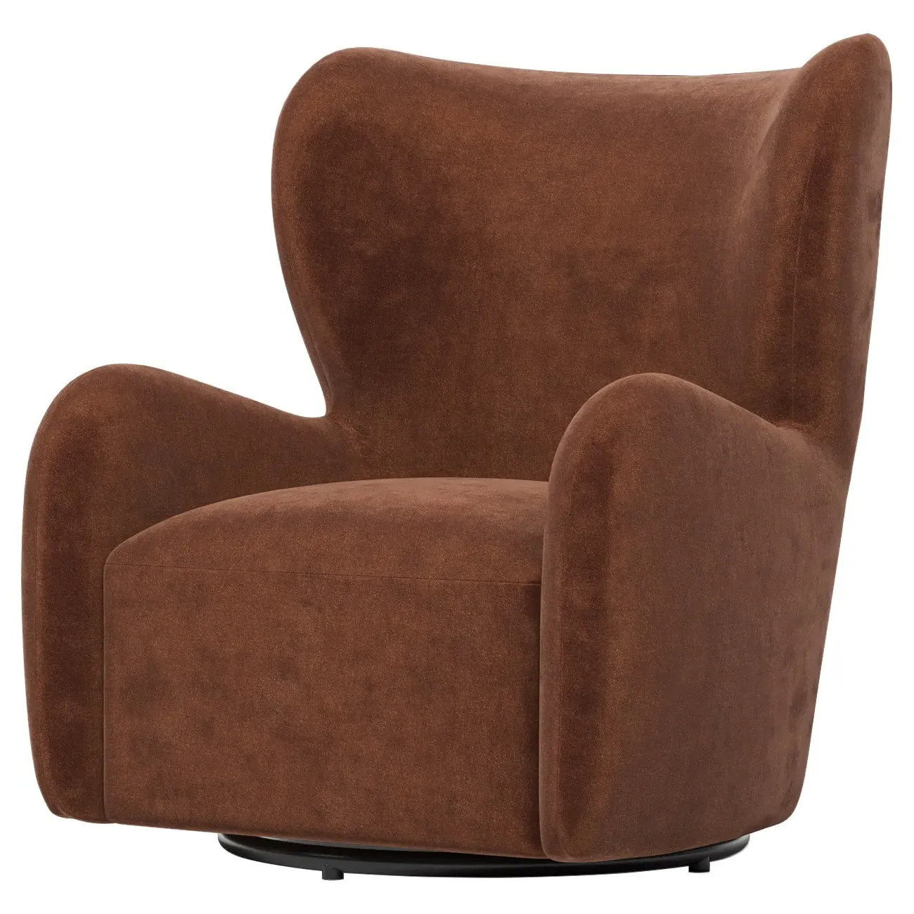 Bradlie Swivel Chair - Chocolate Mousse, Velvet
