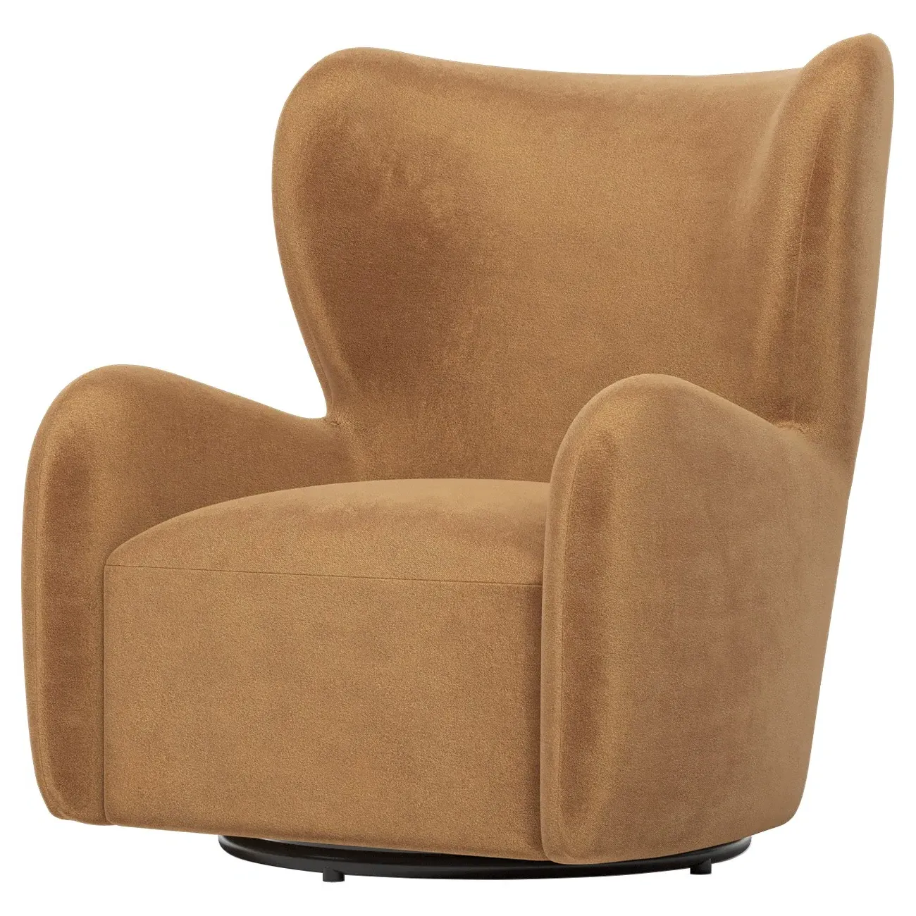 Bradlie Swivel Chair - Gingerbread, Velvet