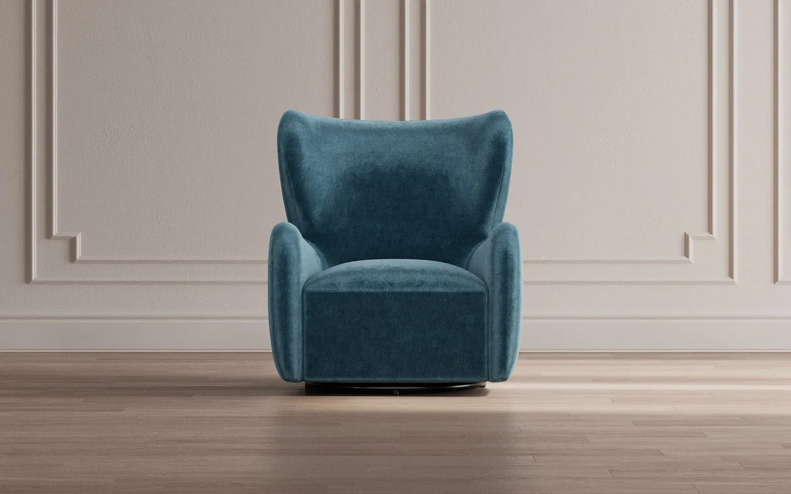 Bradlie Swivel Chair - Stone Pine, Velvet