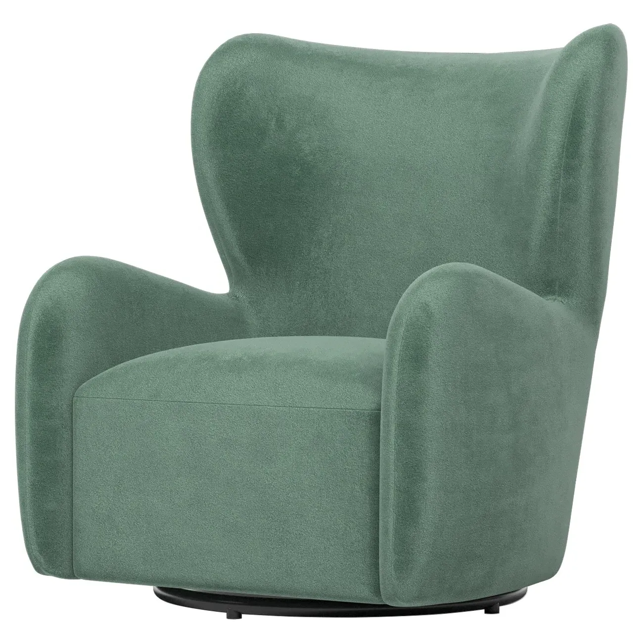 Bradlie Swivel Chair - Stone Pine, Velvet