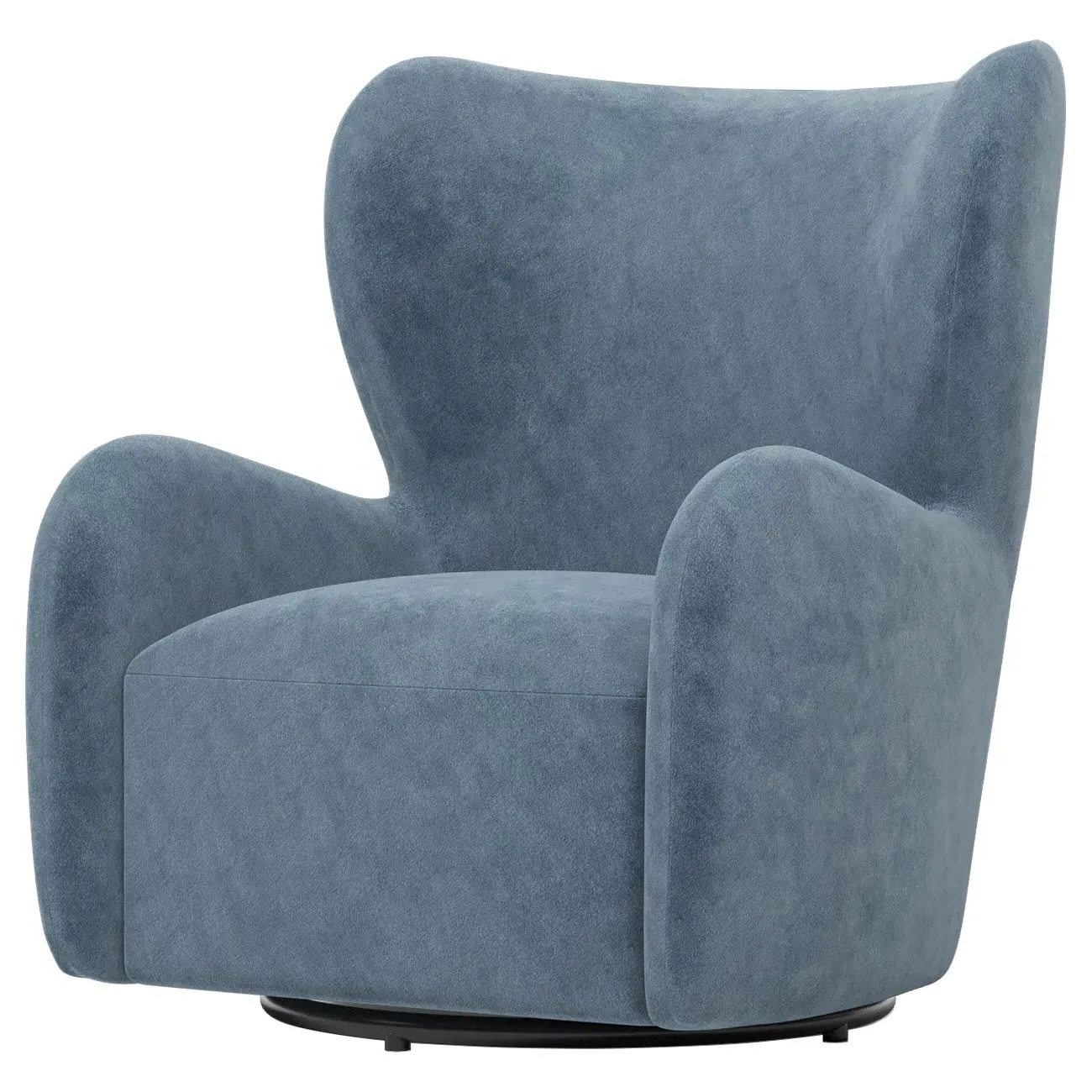 Bradlie Swivel Chair - Twilight Blue, Velvet