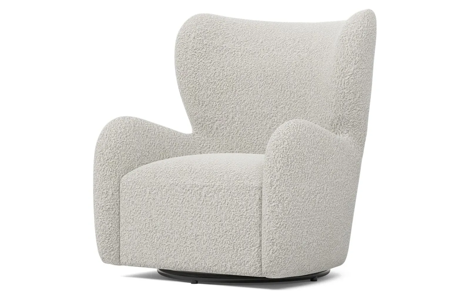 Bradlie Textured Bouclé Swivel Chair - Cloud Grey