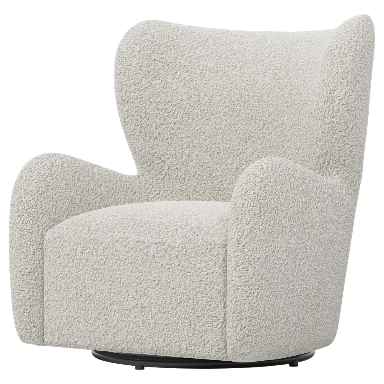 Bradlie Textured Bouclé Swivel Chair - Cloud Grey image