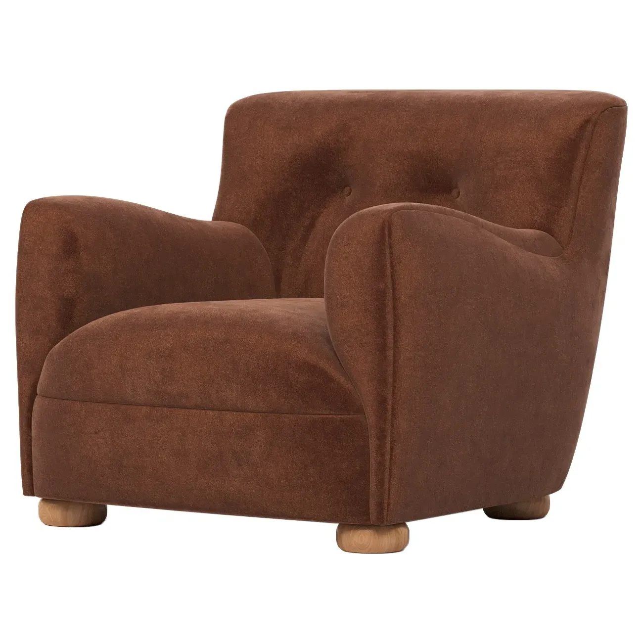 Braemar Chair - Chocolate Mousse, Performance Velvet