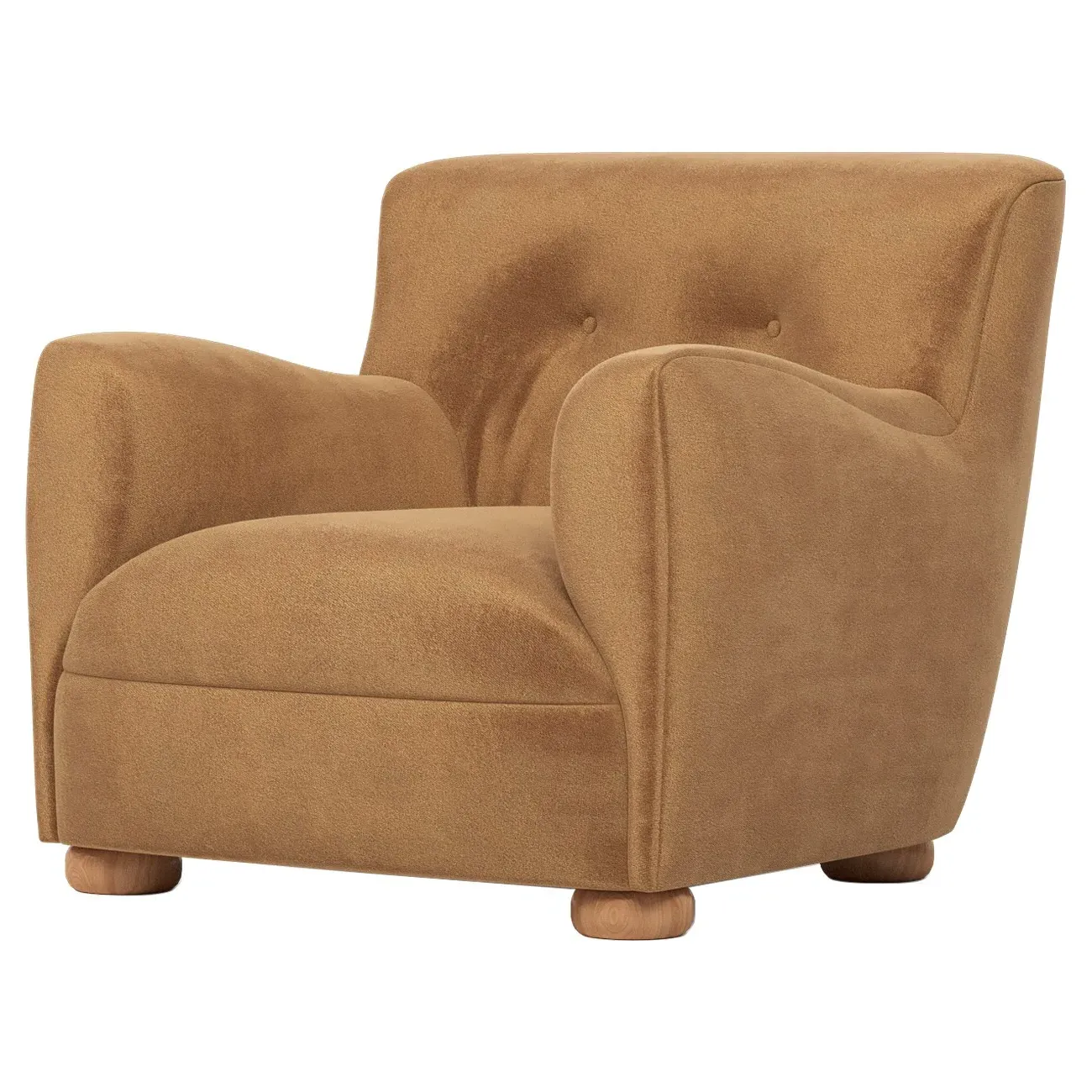 Braemar Chair - Gingerbread, Performance Velvet