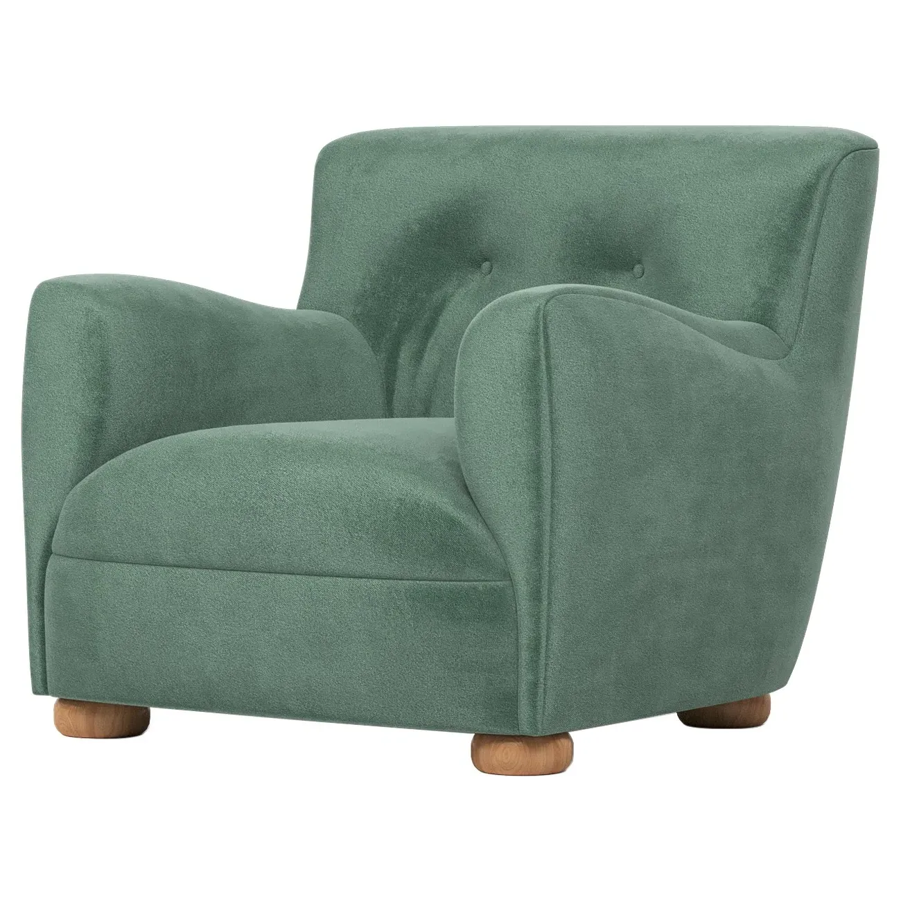 Braemar Chair - Stone Pine, Performance Velvet
