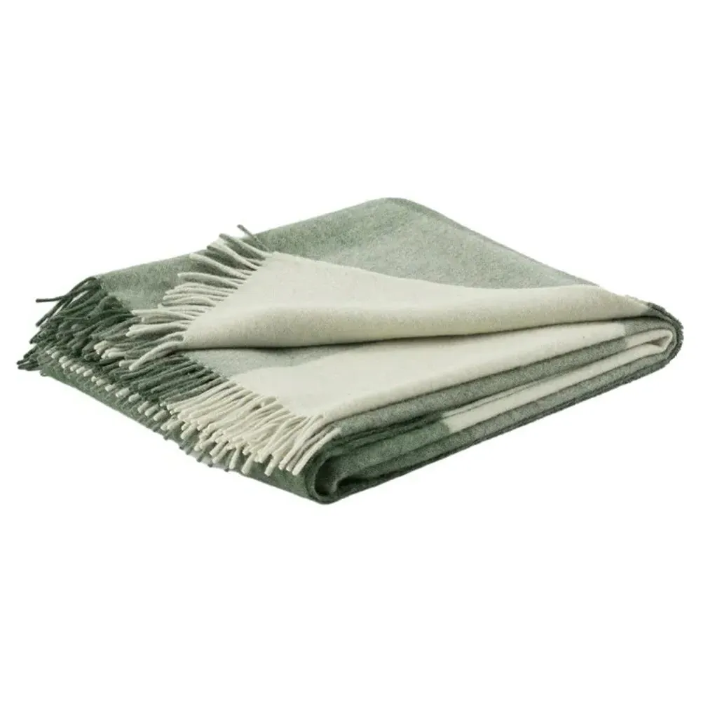Branden Plaid Throw Blanket - Green, Wool image