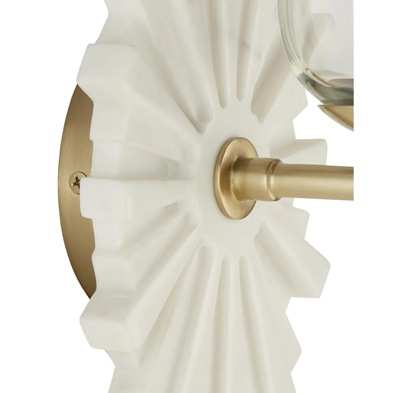 Braven Starburst Wall Sconce - White, Marble