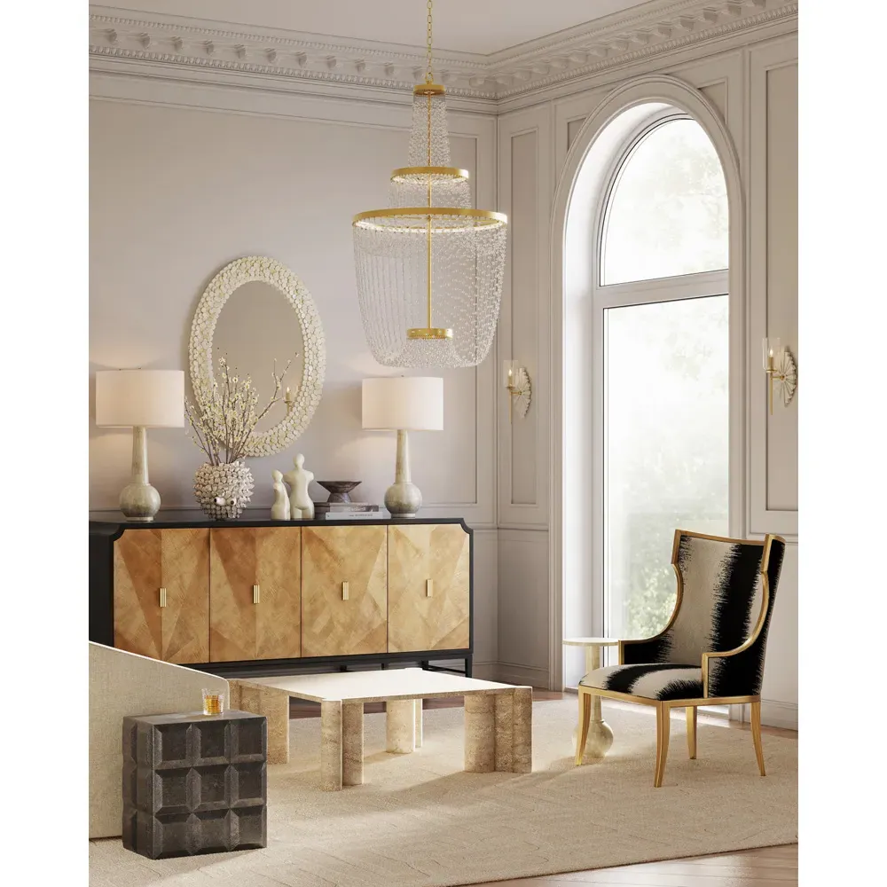 Braven Starburst Wall Sconce - White, Marble