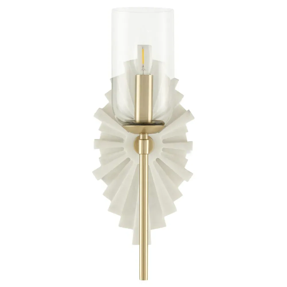 Braven Starburst Wall Sconce - White, Marble image