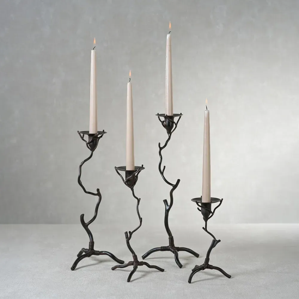 Bravien Extra Tall Twig Candleholder - Bronze, Wrought Iron