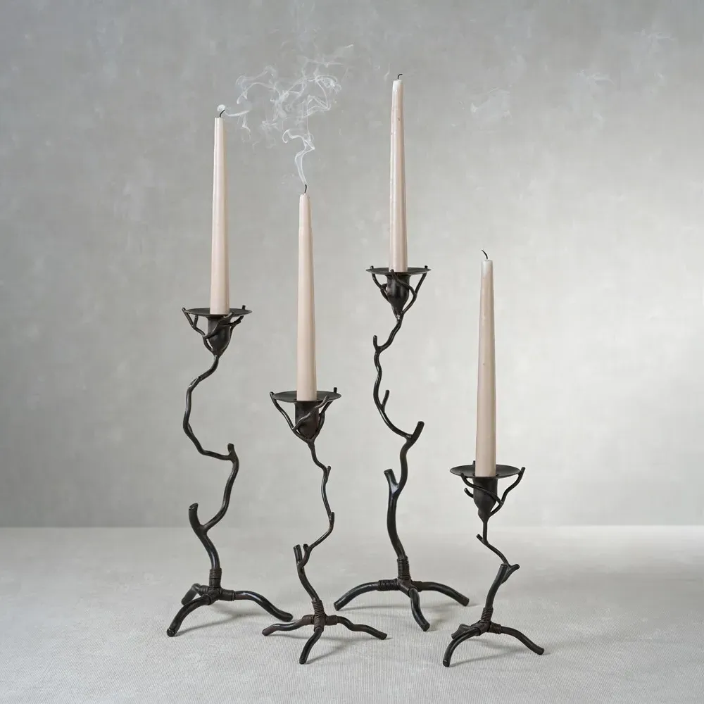 Bravien Extra Tall Twig Candleholder - Bronze, Wrought Iron