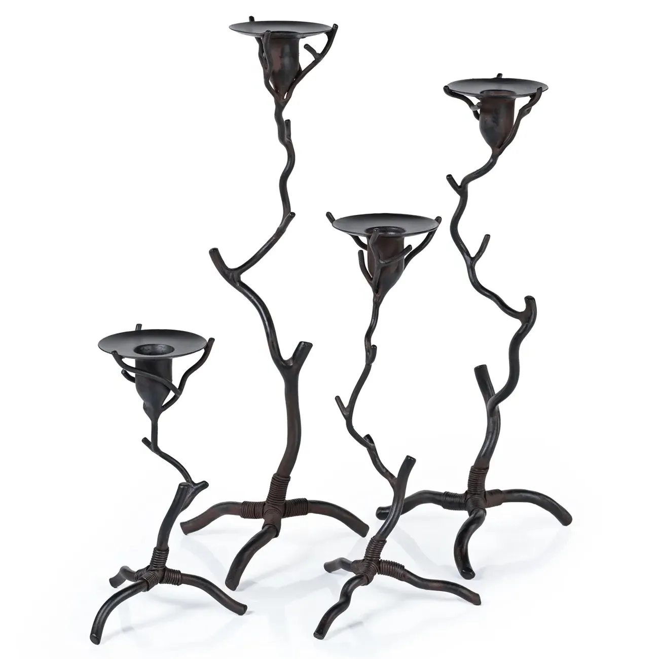 Bravien Medium Twig Candleholder - Bronze, Wrought Iron