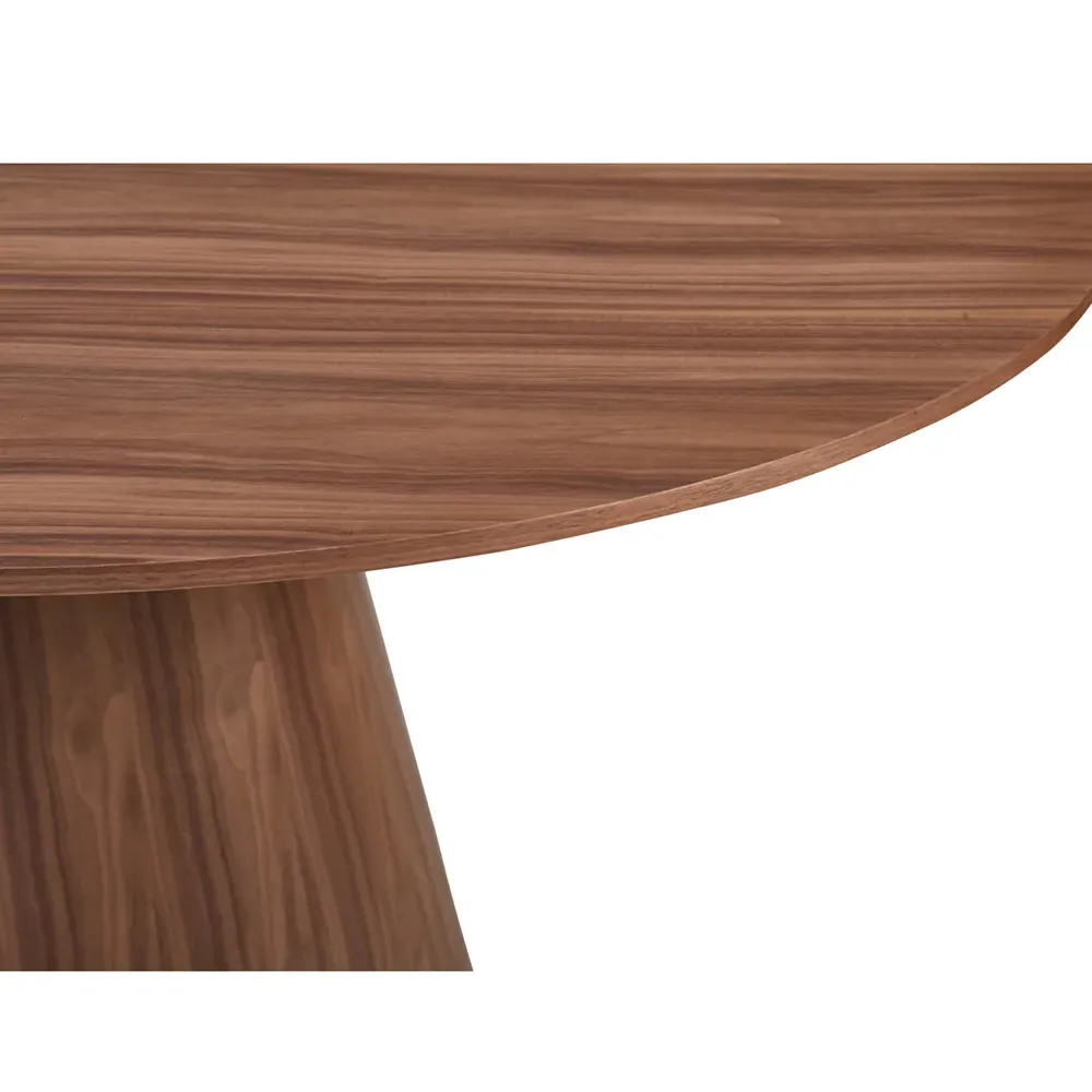Braydon Large Round Dining Table - Dark Brown, Walnut