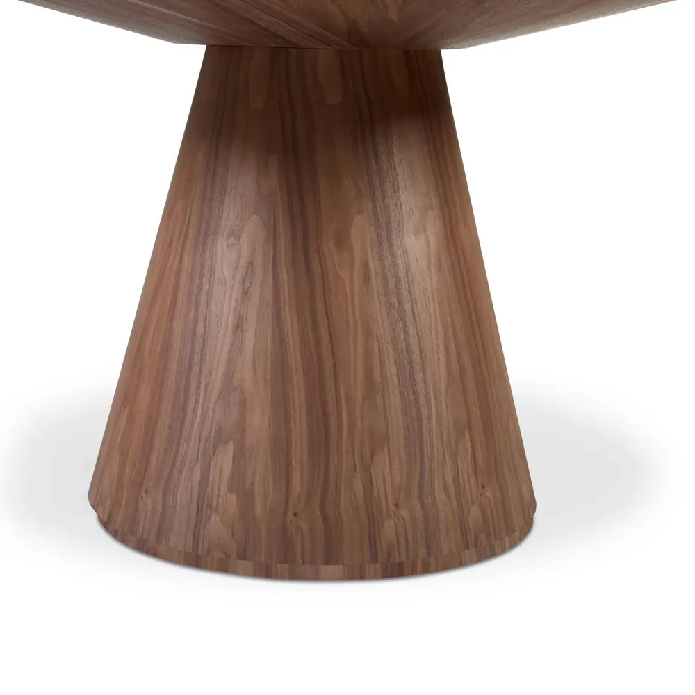 Braydon Large Round Dining Table - Dark Brown, Walnut