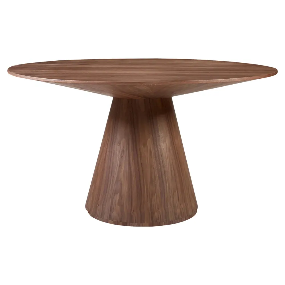 Braydon Large Round Dining Table - Dark Brown, Walnut