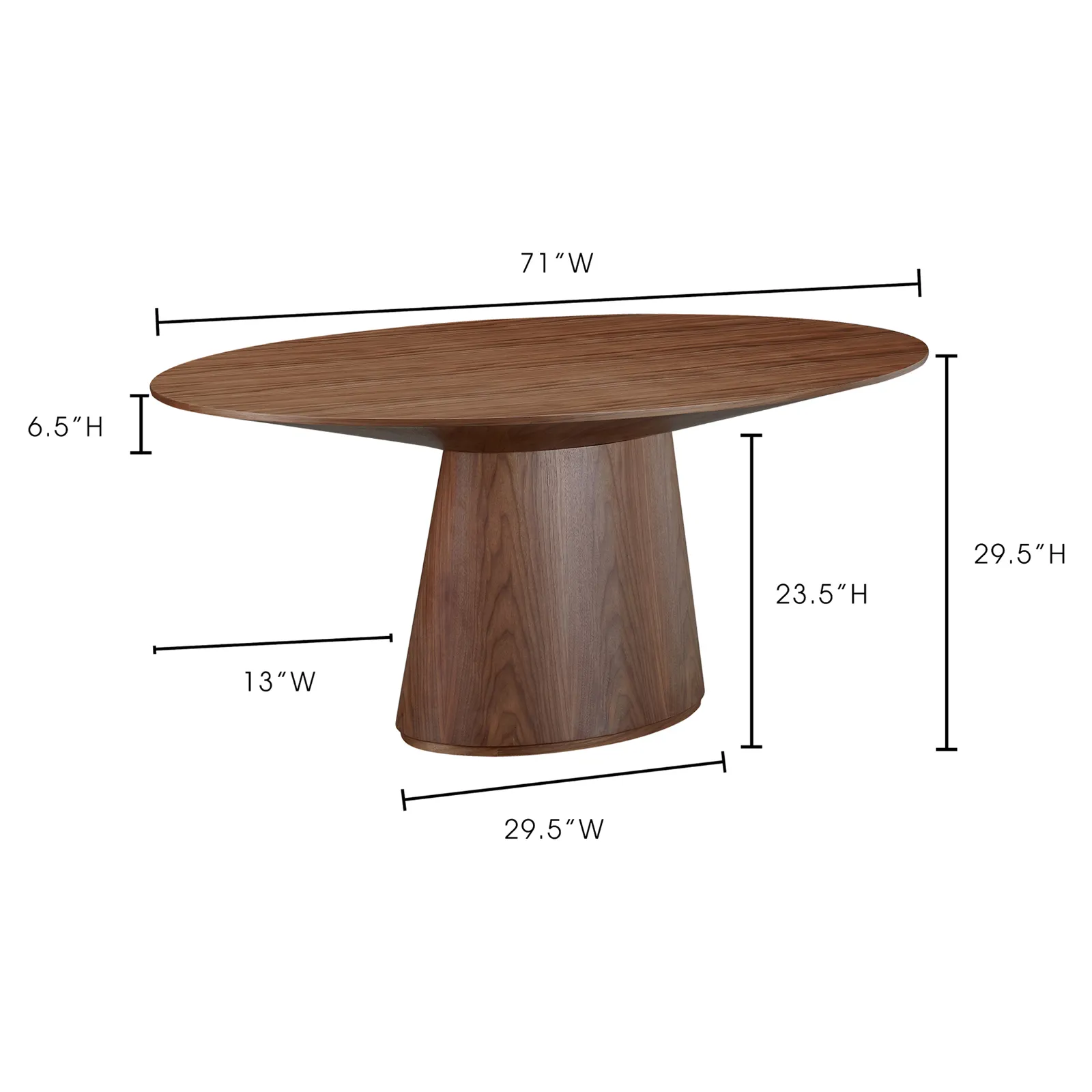 Braydon Oval Dining Table - Dark Brown, Walnut