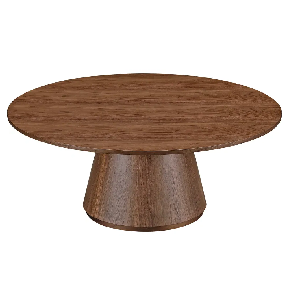 Braydon Round Coffee Table - Dark Brown, Walnut