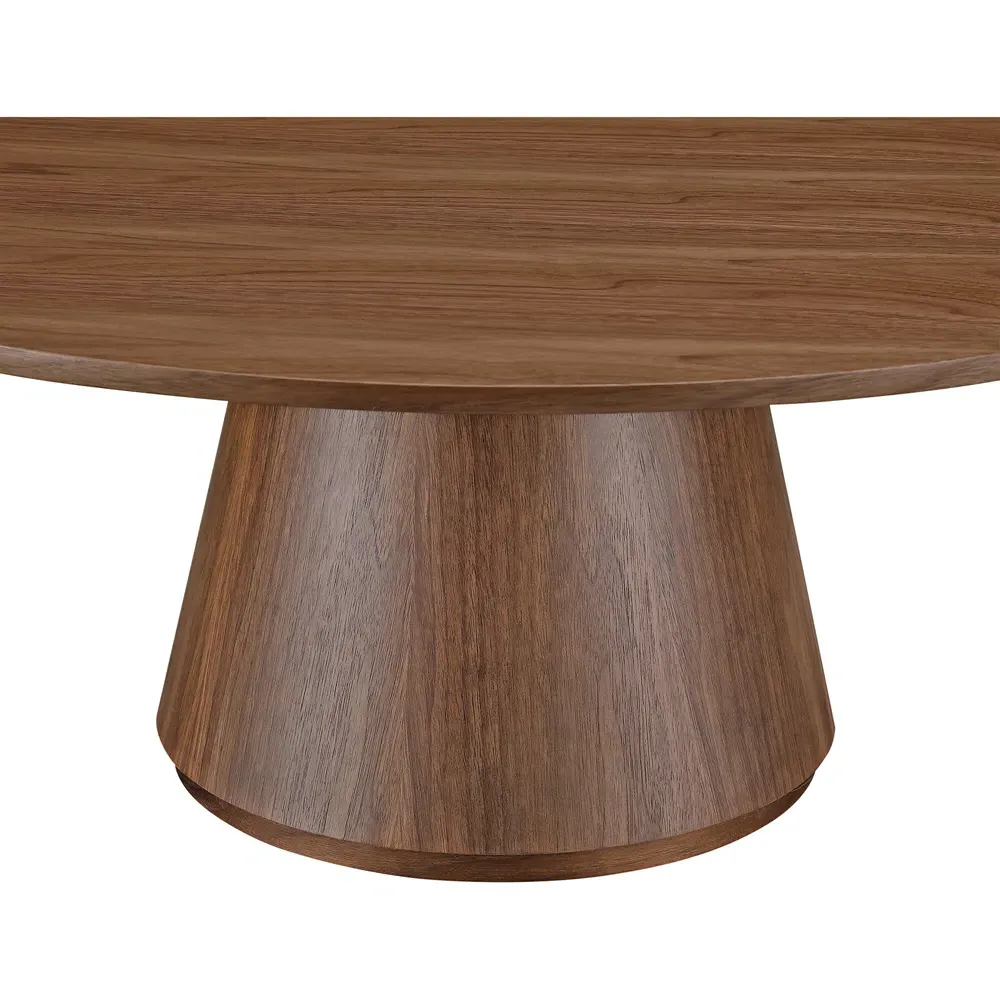 Braydon Round Coffee Table - Dark Brown, Walnut