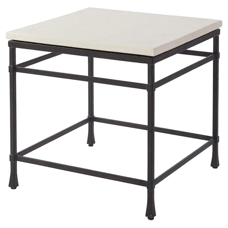 Breakwater Square Side Table - White, Metal image