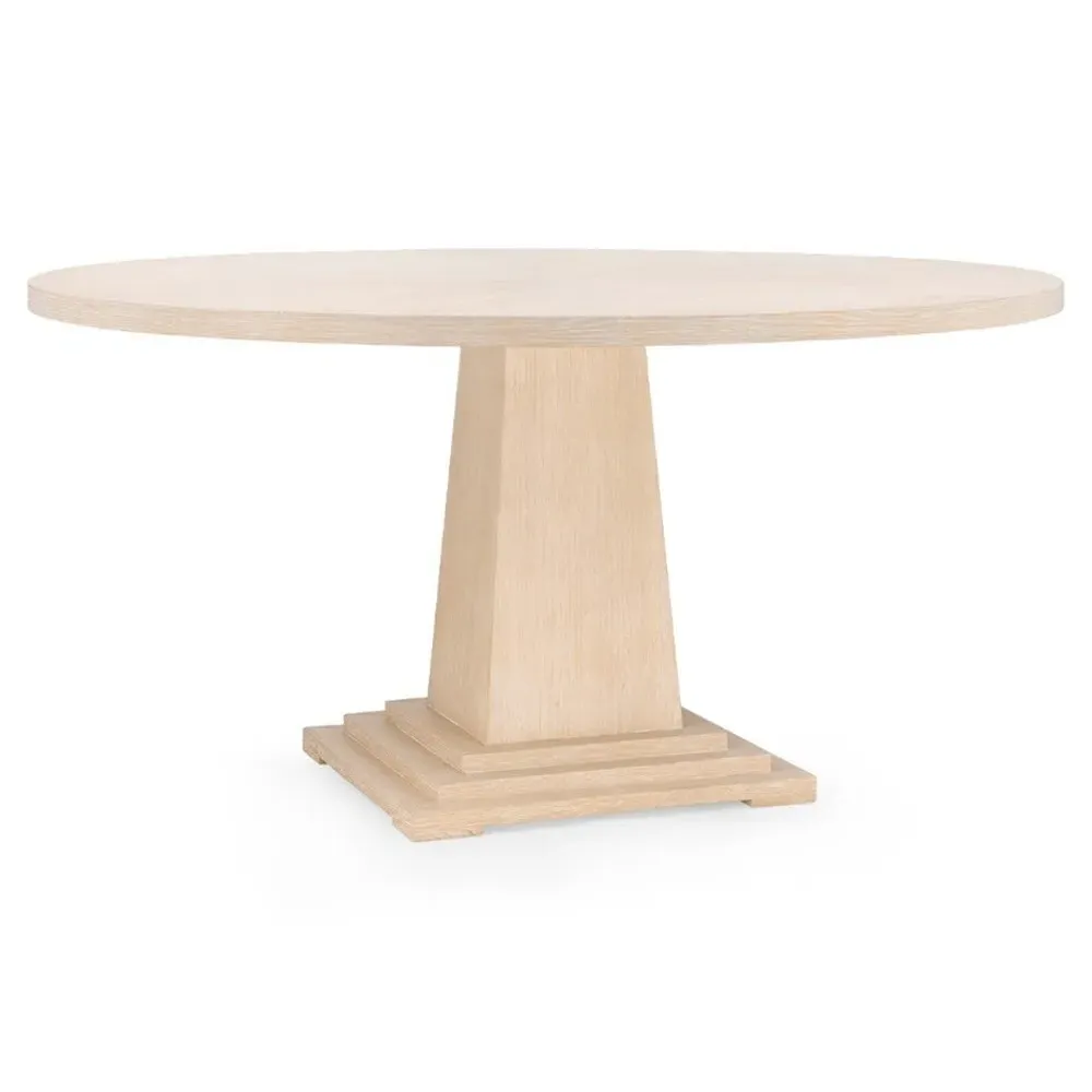 Breanna Round Pedestal Dining Table - Sand, Oak