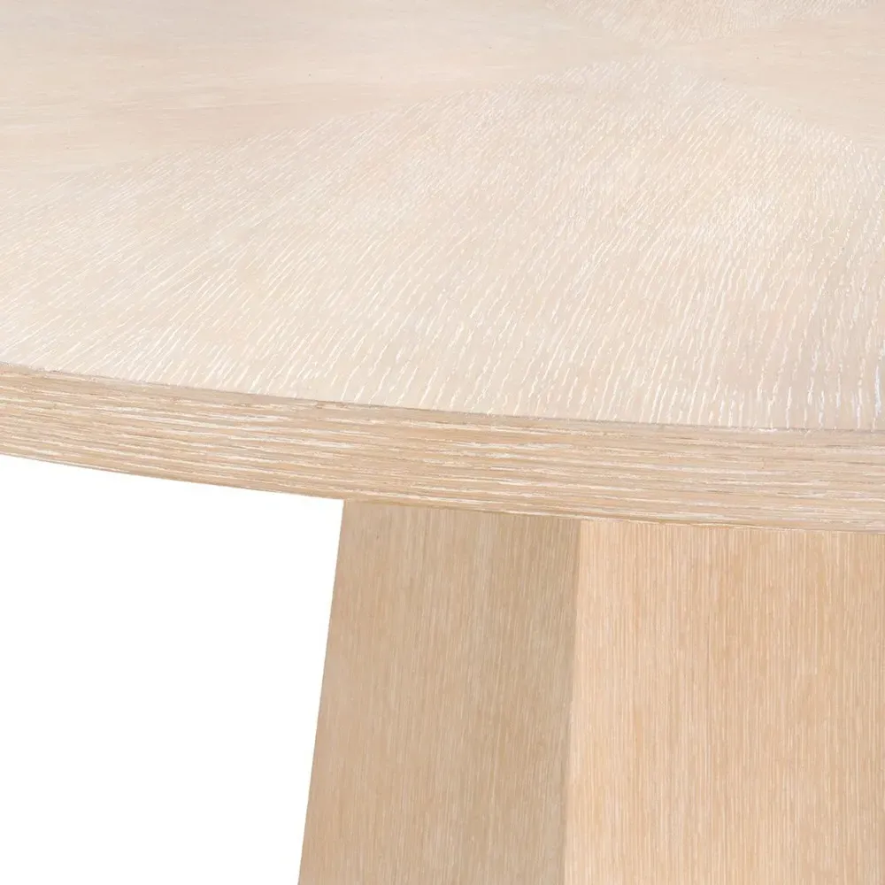 Breanna Round Pedestal Dining Table - Sand, Oak