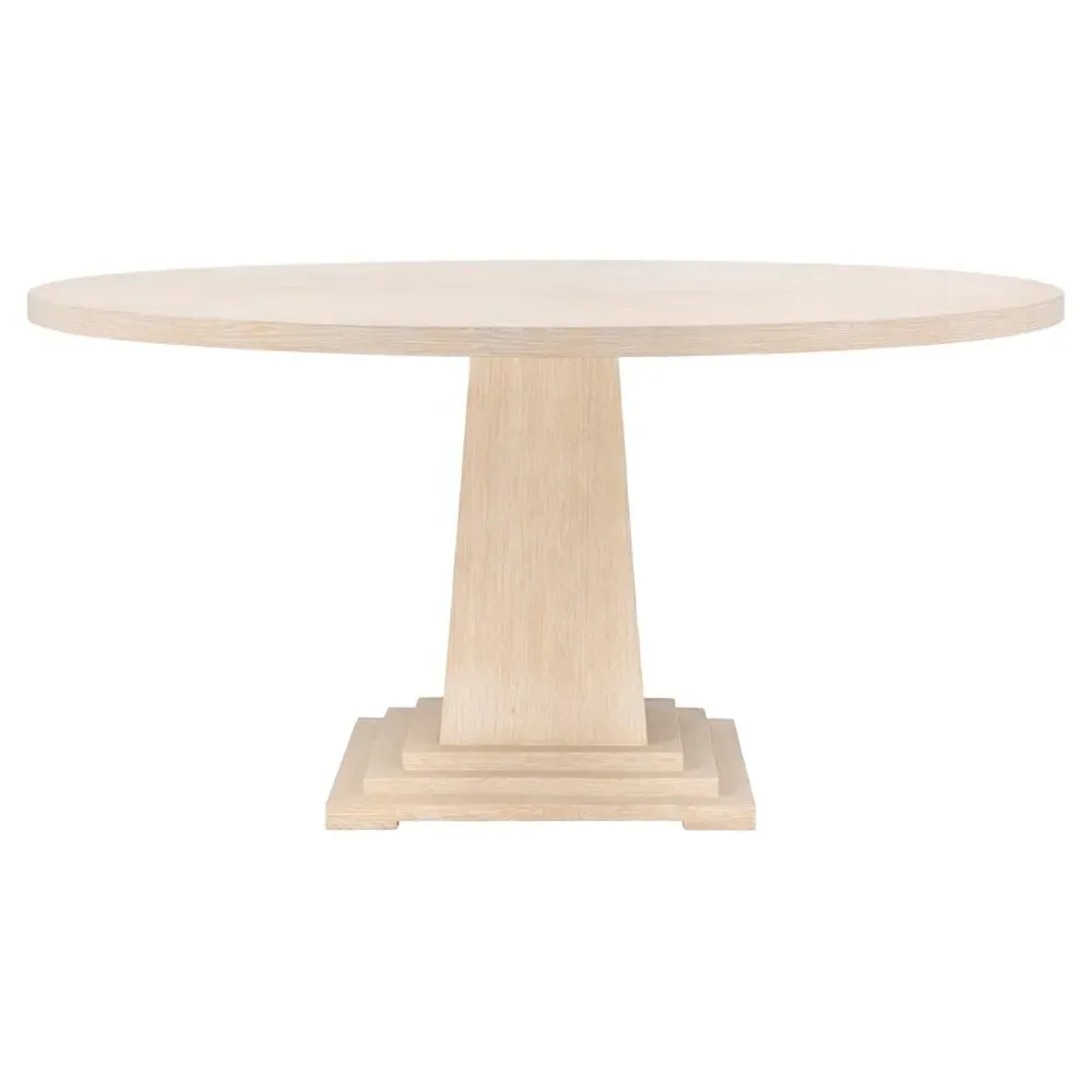 Breanna Round Pedestal Dining Table - Sand, Oak image