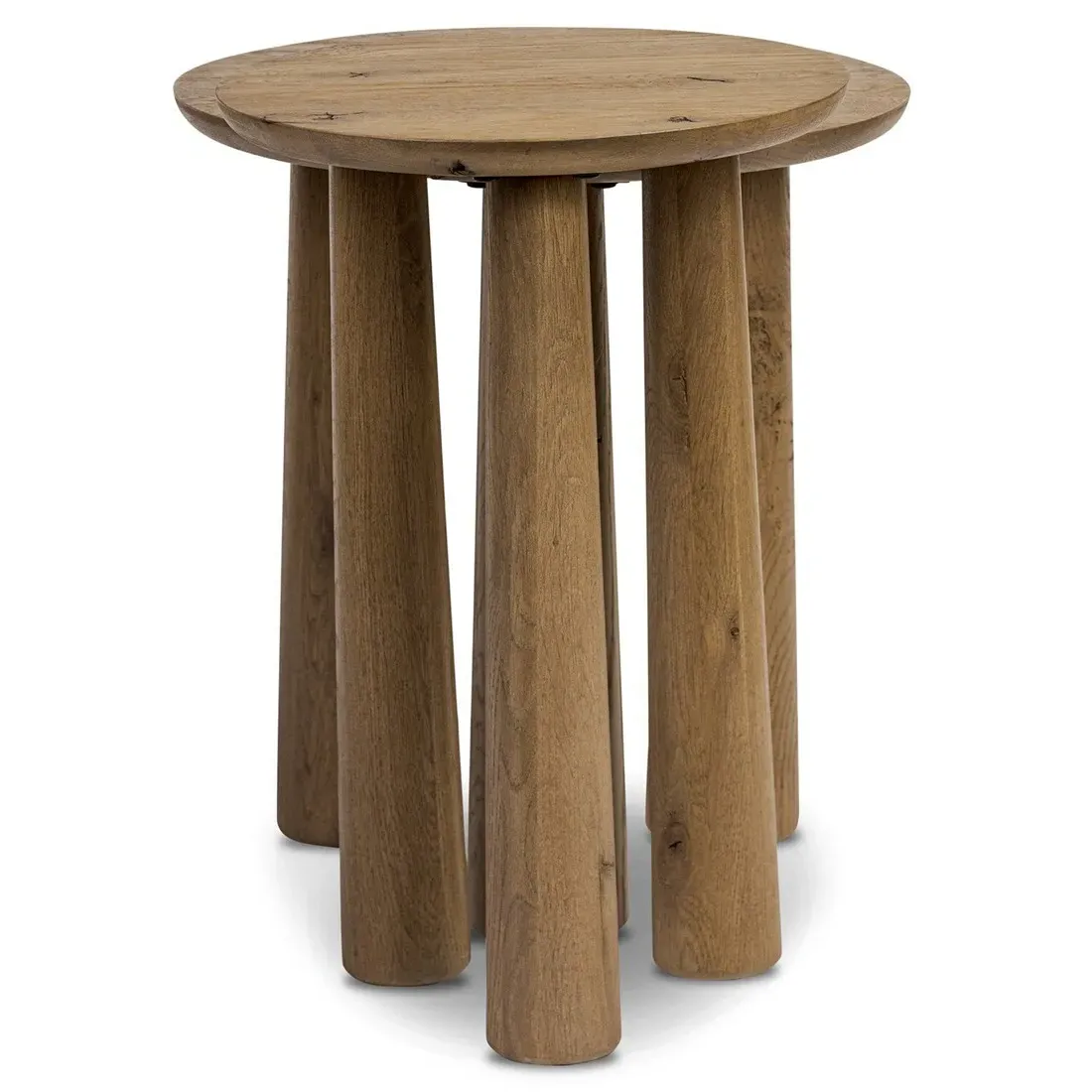 Brendon Round Nesting End Tables - Brown, Oak