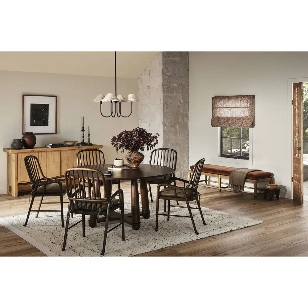 Brenna Dining Arm Chair - Broadway Olive, Linen