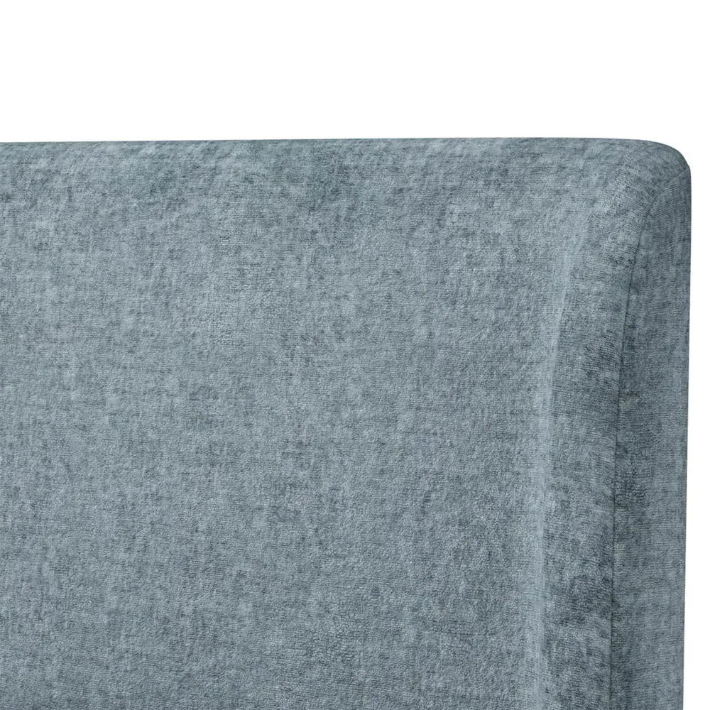 Brennan King Size Wingback Bed - Blue, Steel