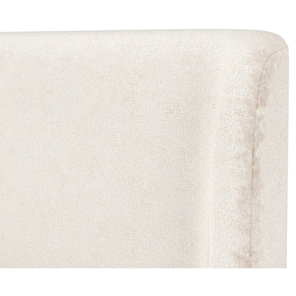 Brennan King Size Wingback Bed - Taupe, Steel