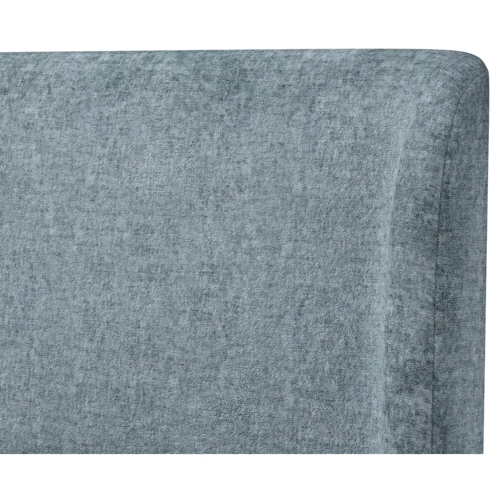 Brennan Queen Size Wingback Bed - Blue, Steel