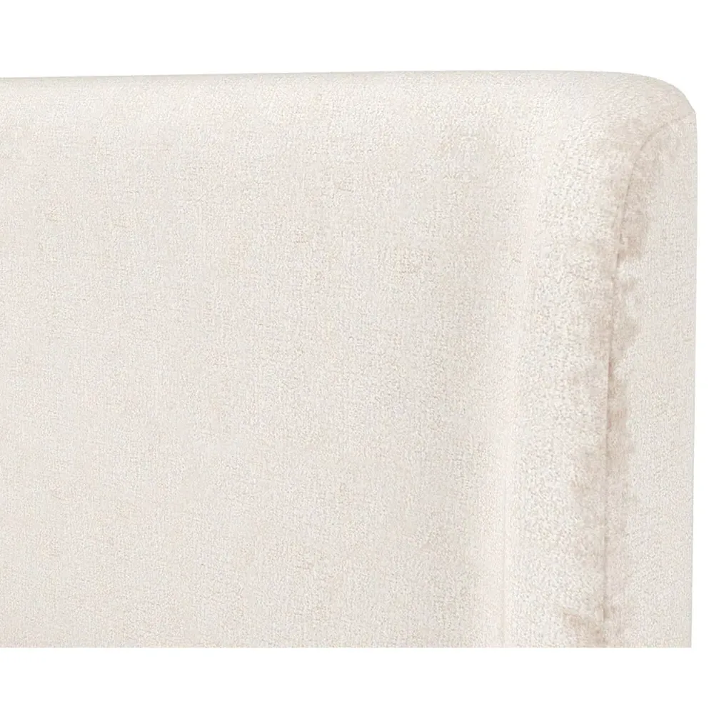 Brennan Queen Size Wingback Bed - Taupe, Steel