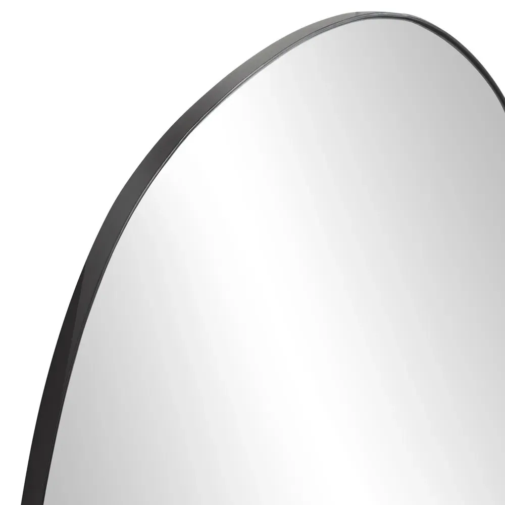 Brent Oval Full Length Floor Mirror - Dark Grey, Iron