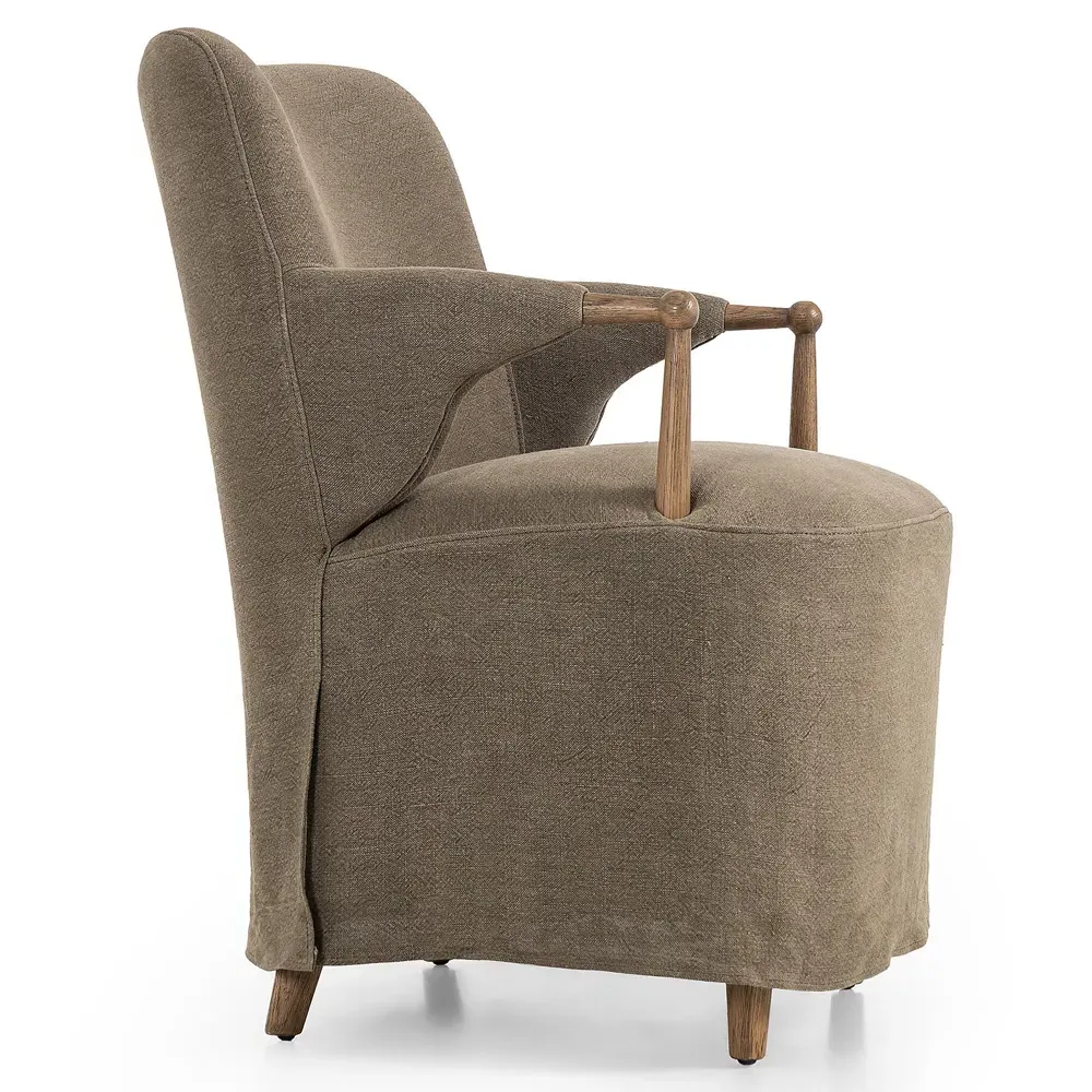 Brently Broadway Dining Chair - Olive, Linen