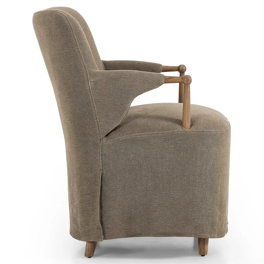 Brently Broadway Dining Chair - Olive, Linen