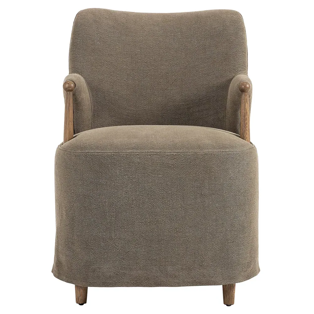 Brently Broadway Dining Chair - Olive, Linen image